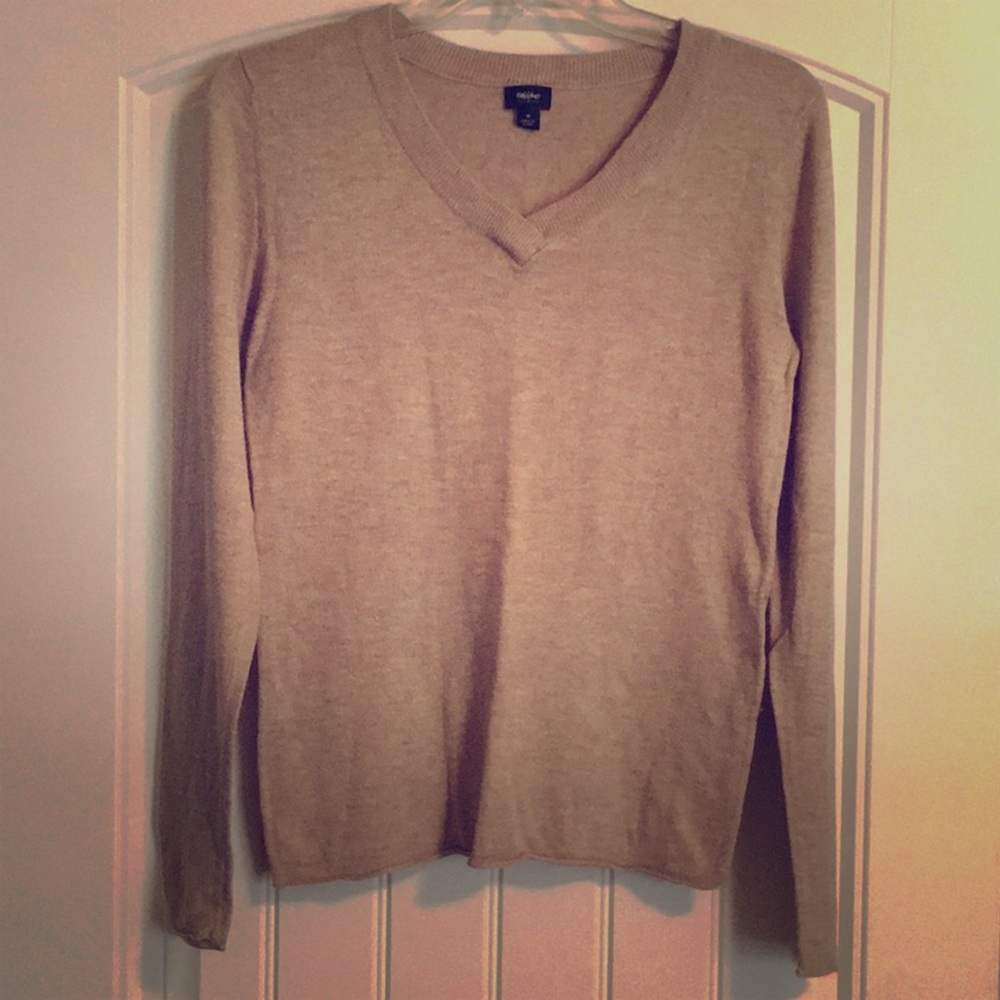 Tan v-neck sweater